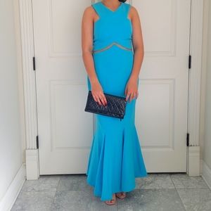 Elegant Blue Sleeveless Dress